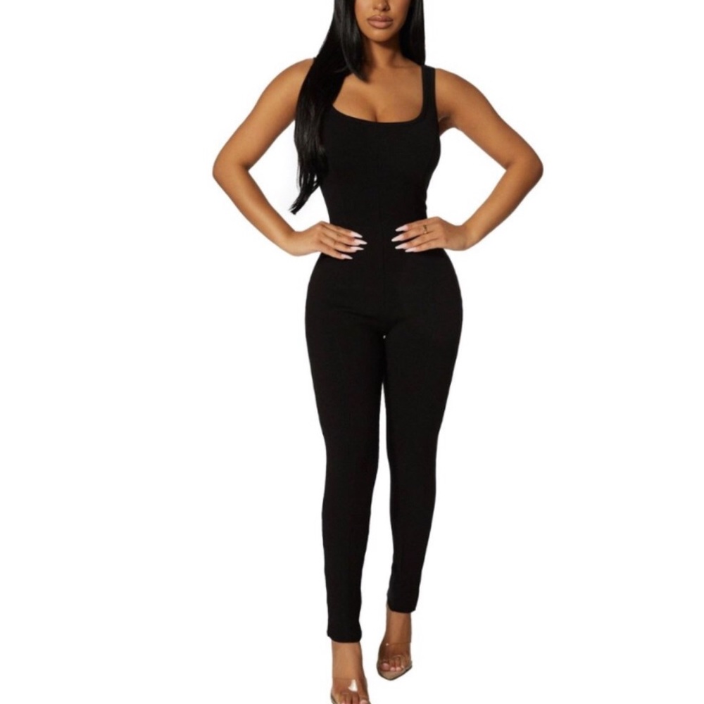 Naked Wardrobe The All Snatched Sleeveless Jumpsuit Black S